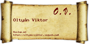 Oltyán Viktor névjegykártya
